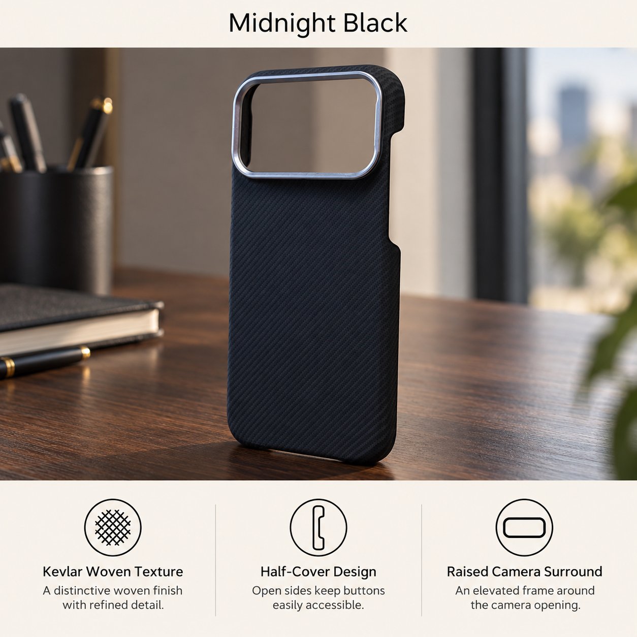 Kevlar Woven Half-Cover Phone Case