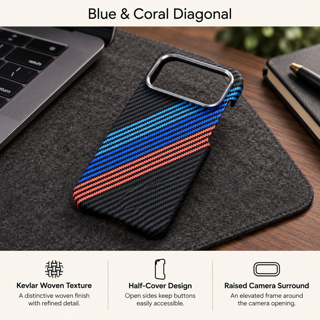 Kevlar Woven Half-Cover Phone Case