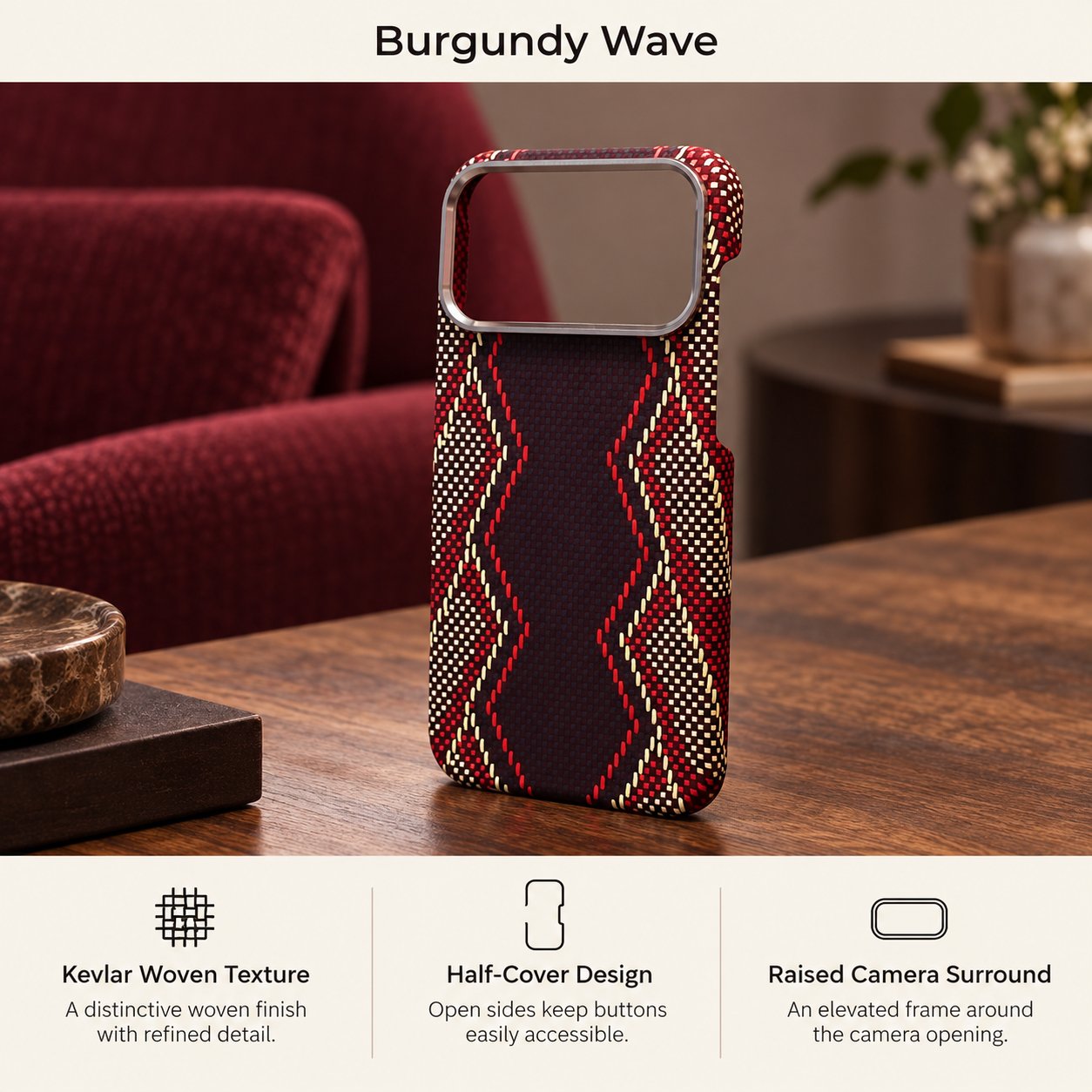 Kevlar Woven Half-Cover Phone Case