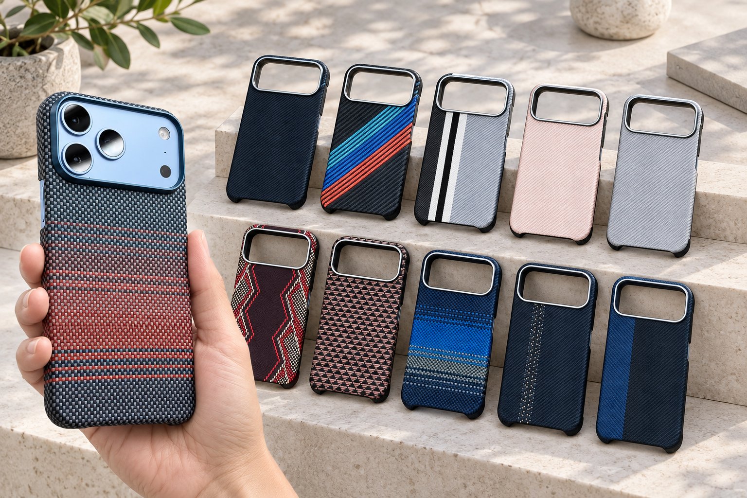 Kevlar Woven Half-Cover Phone Case