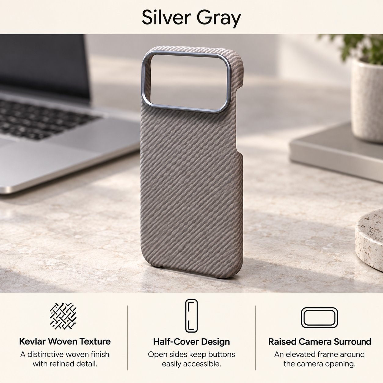 Kevlar Woven Half-Cover Phone Case