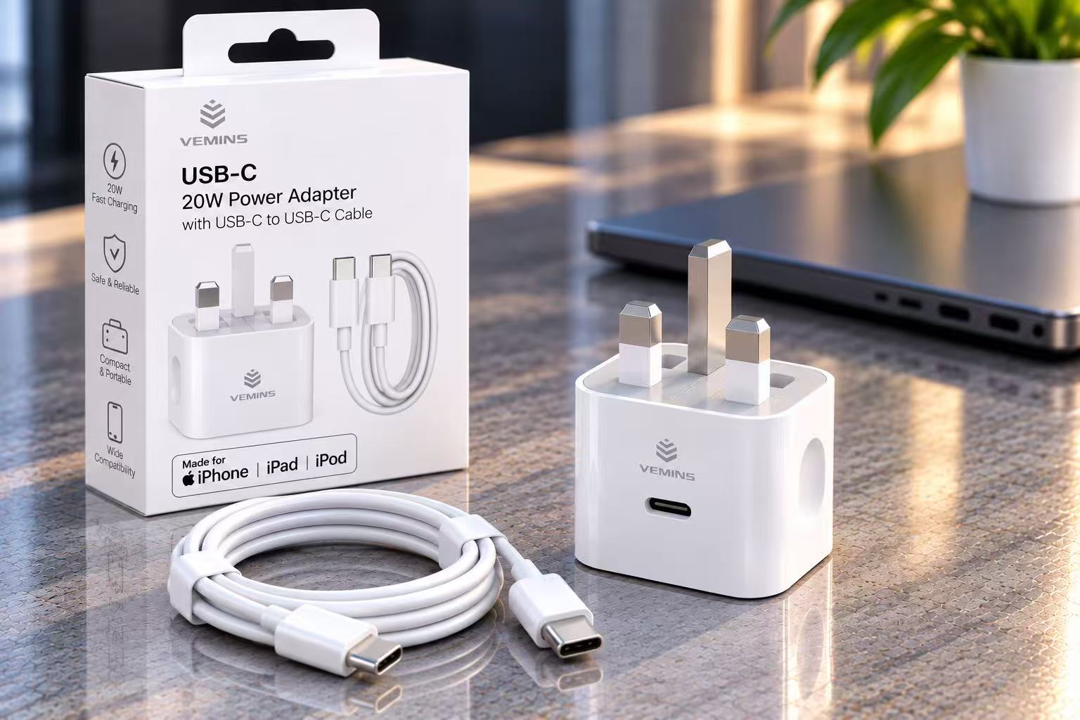 A2305 20W USB-C Power Adapter — UK Plug