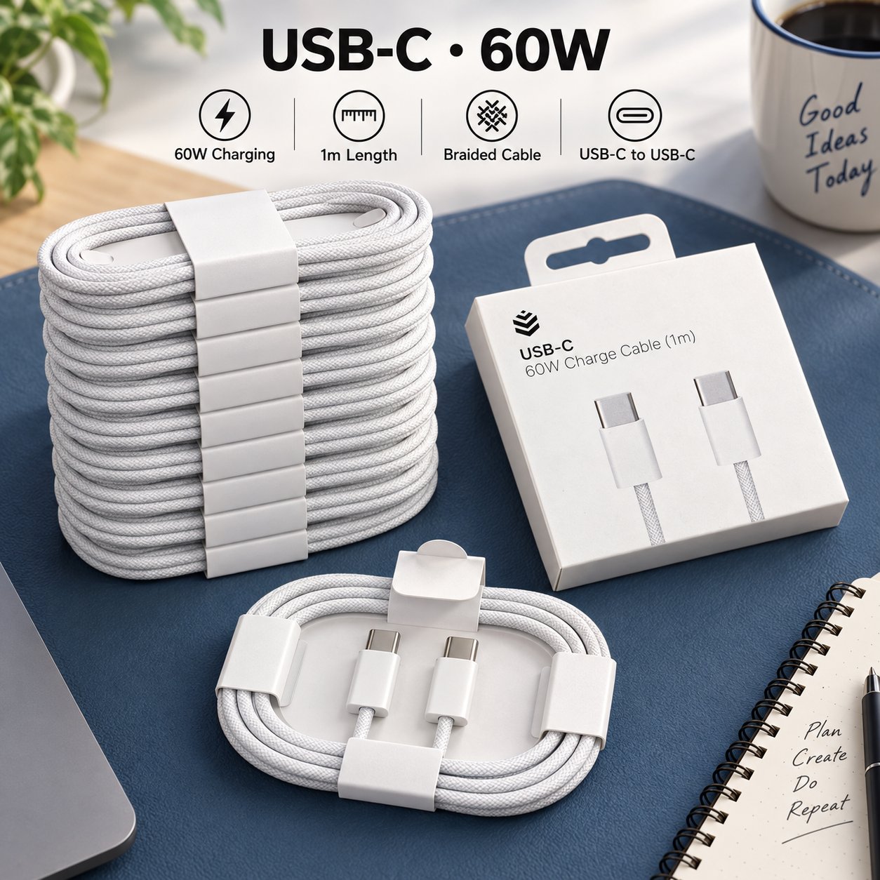 USB-C to USB-C 60W Charge Cable (1m)