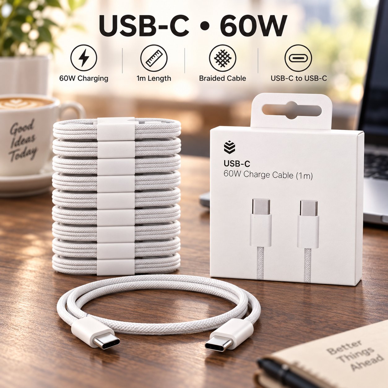 USB-C to USB-C 60W Charge Cable (1m)