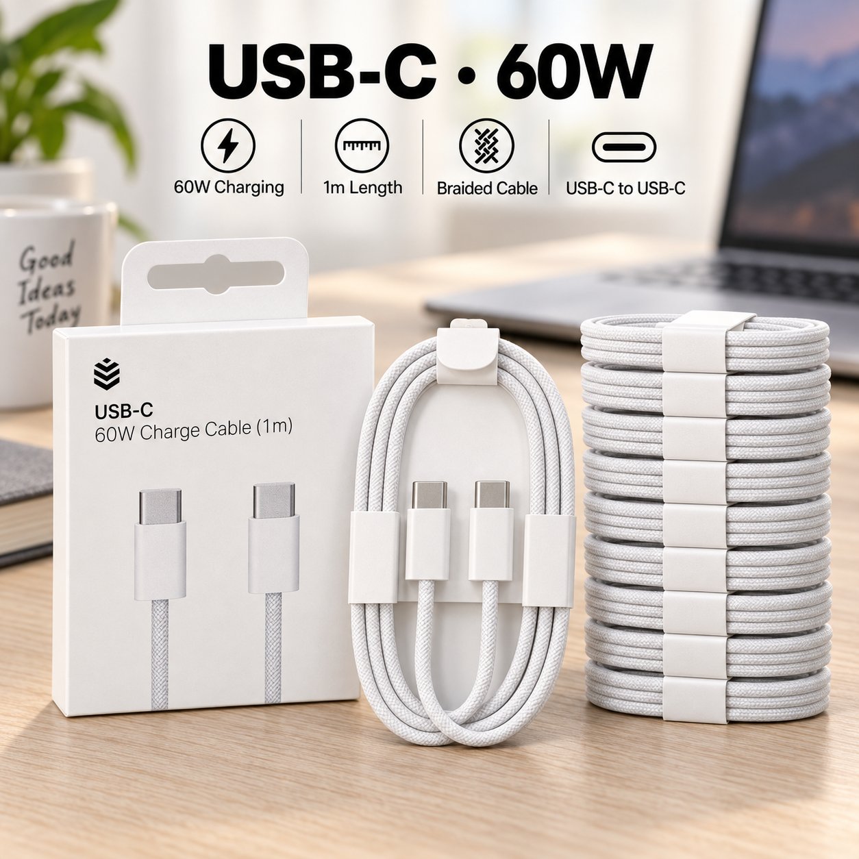 USB-C to USB-C 60W Charge Cable (1m)