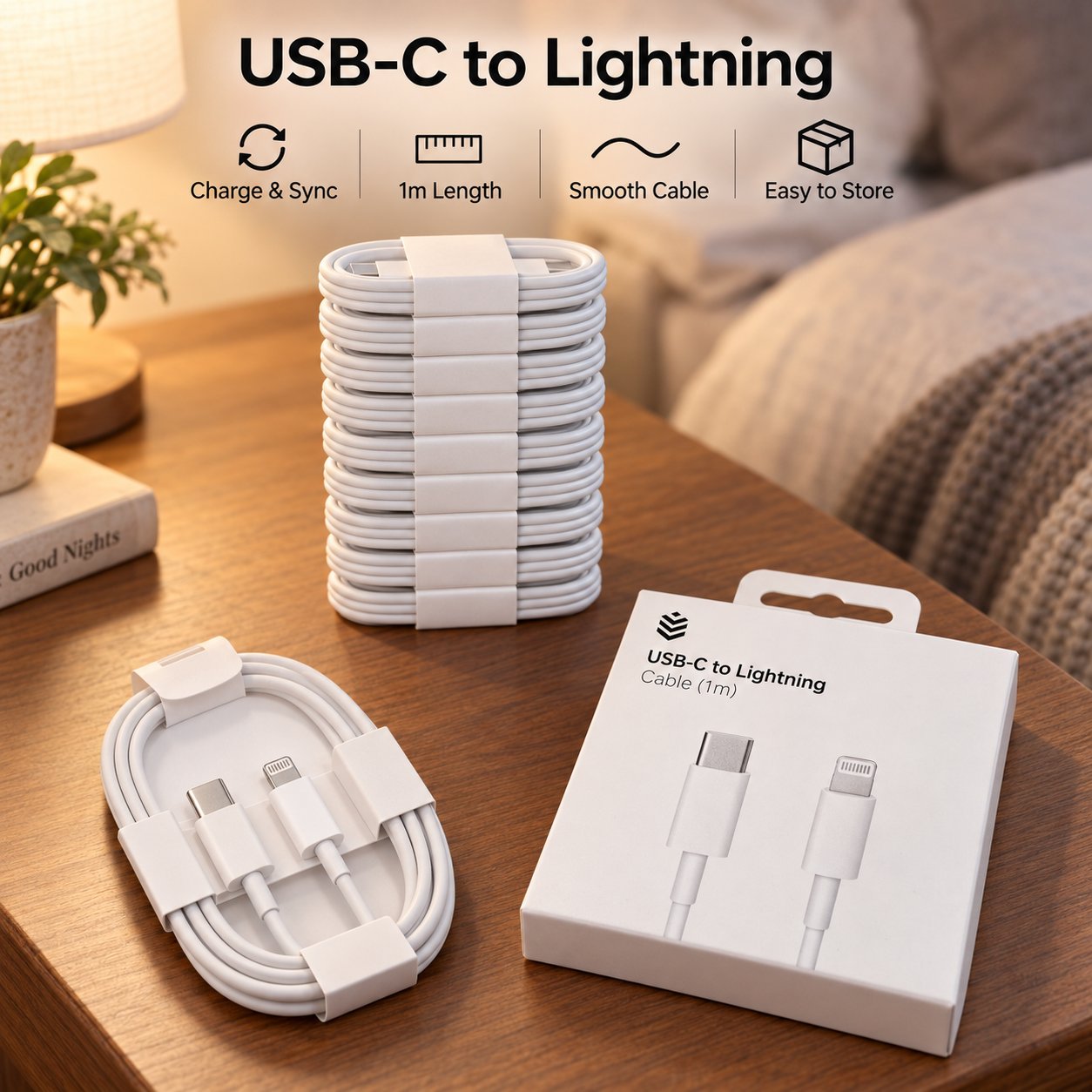 VEMINS USB-C to Lightning Fast Charge Cable (1m)