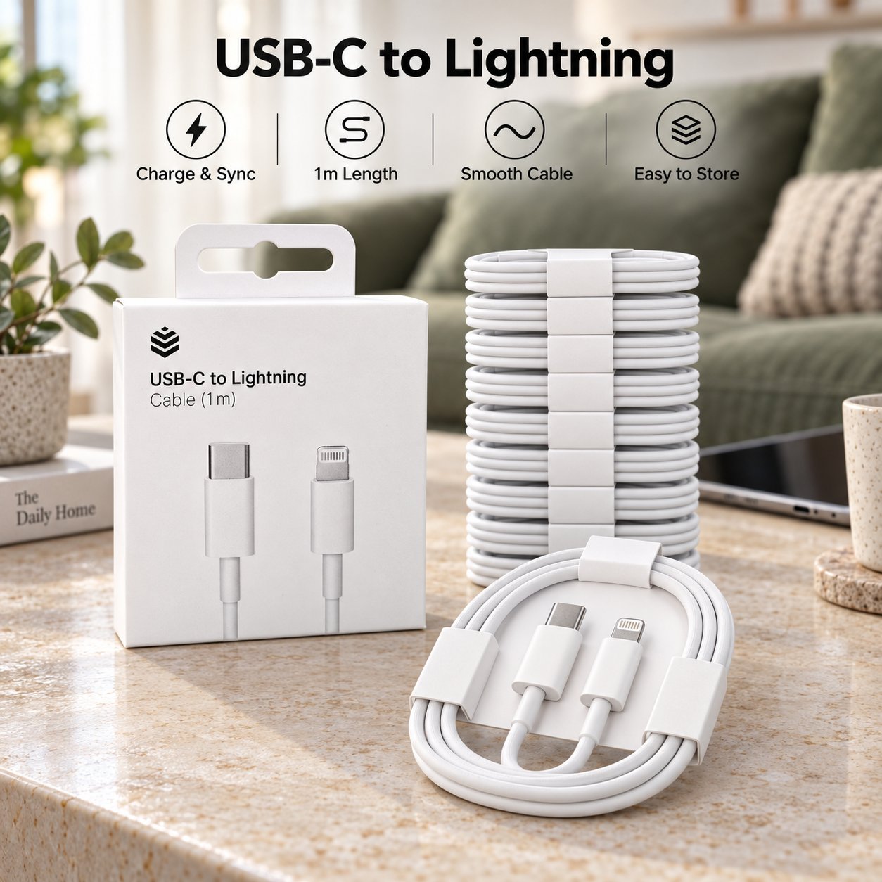 VEMINS USB-C to Lightning Fast Charge Cable (1m)
