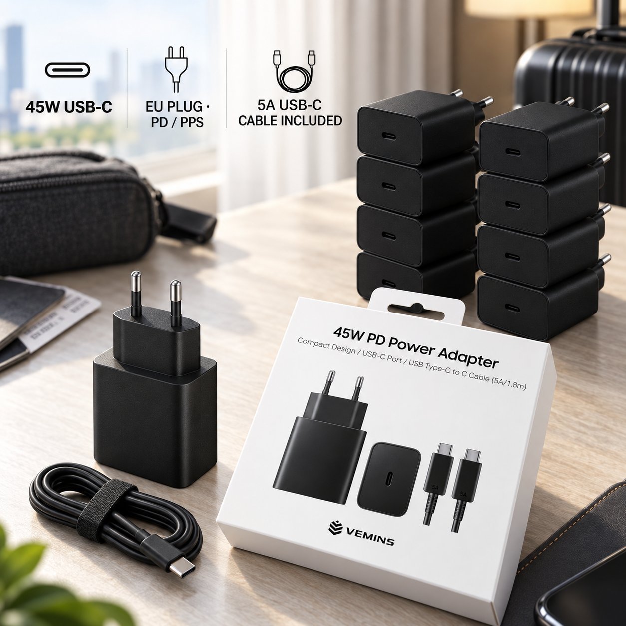 VEMINS 45W USB-C Super Fast Charger