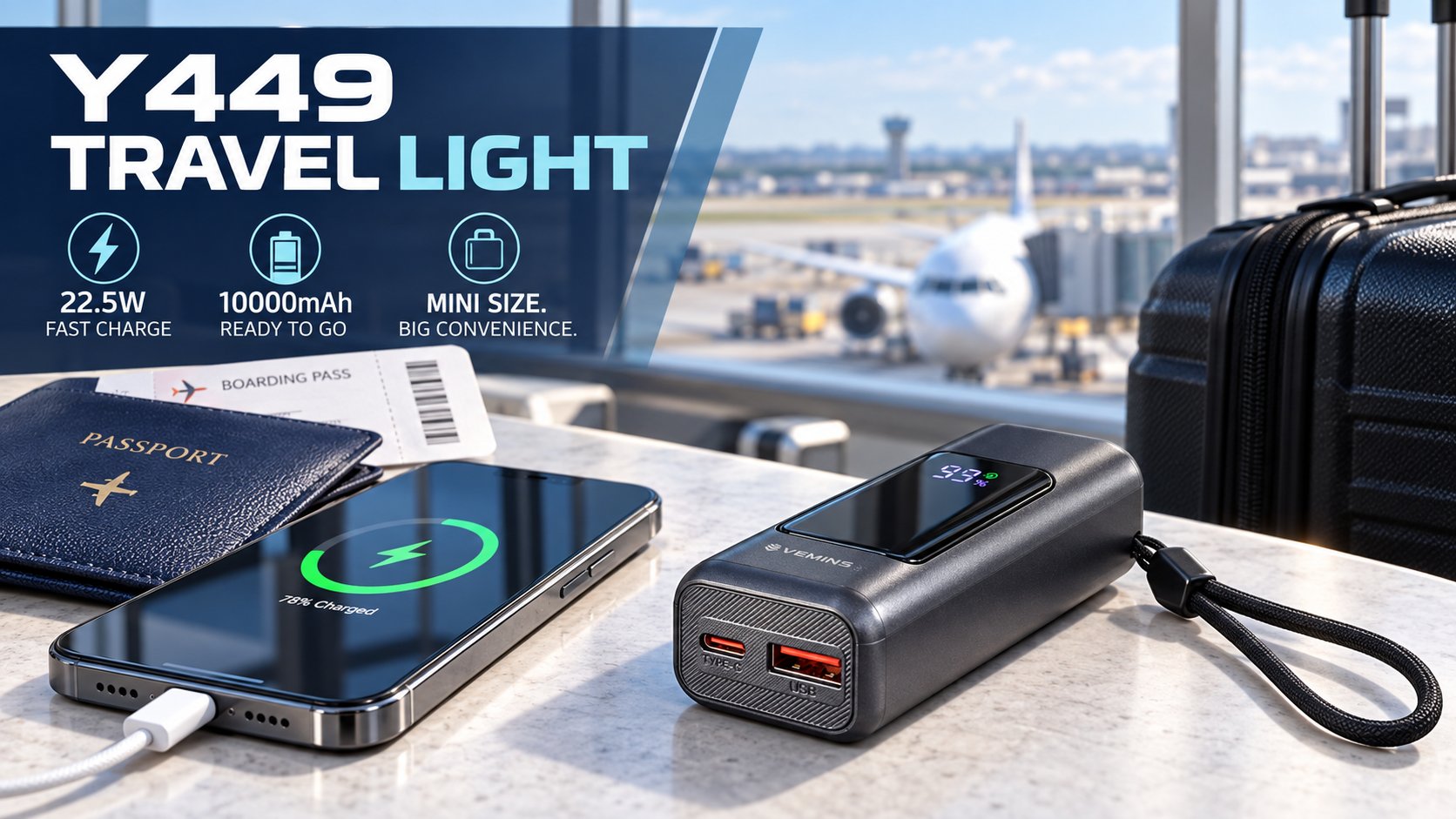 Y449 10000mAh Mini Power Bank