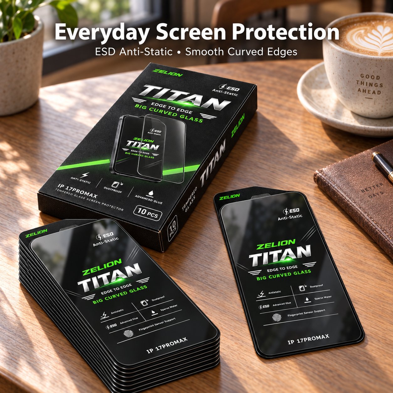 Custom-Brand Tempered Glass — ZELION TITAN (Client Case)