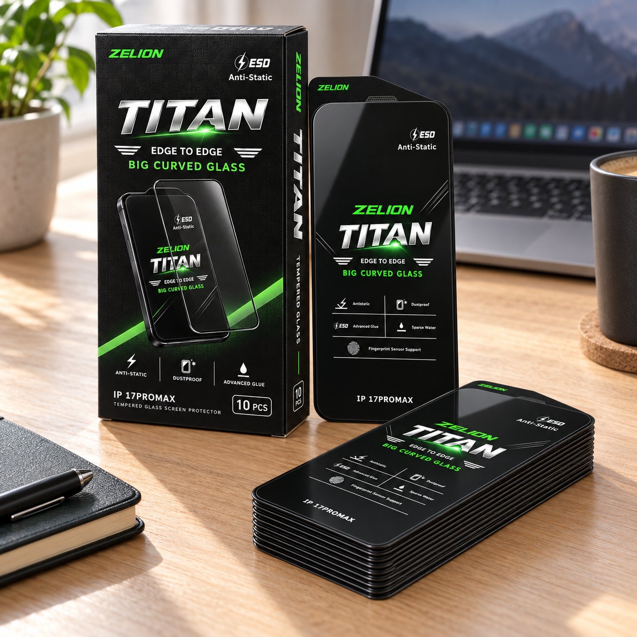 Custom-Brand Tempered Glass — ZELION TITAN (Client Case)