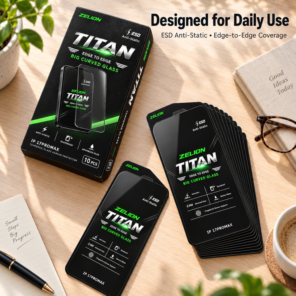 Custom-Brand Tempered Glass — ZELION TITAN (Client Case)