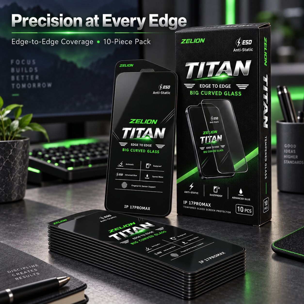 Custom-Brand Tempered Glass — ZELION TITAN (Client Case)